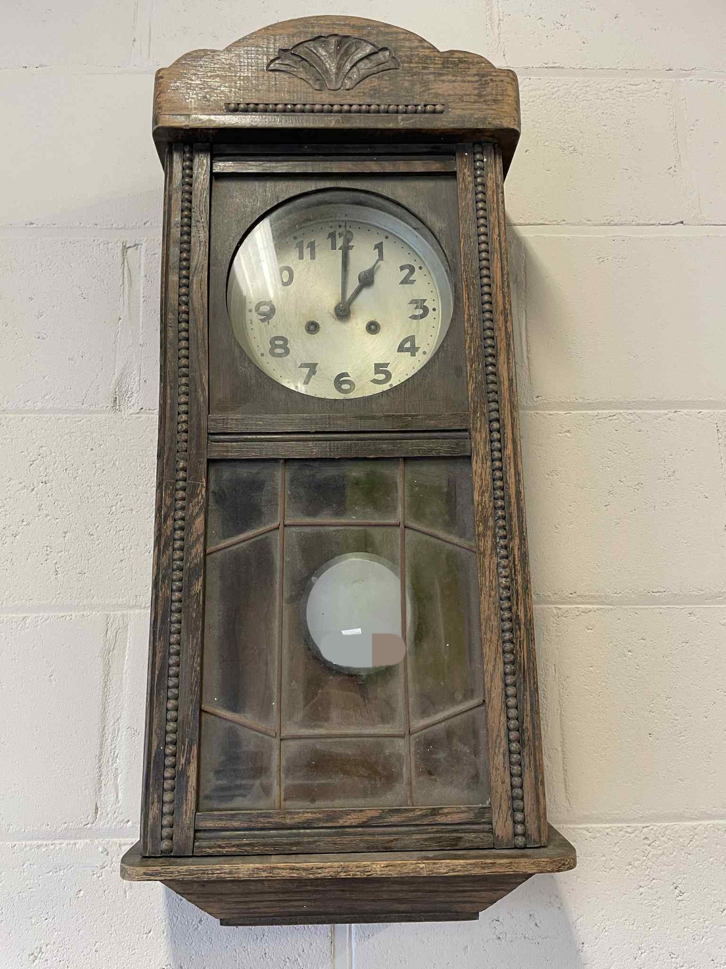 Starozitne hodiny, drevo, 77x35 cm