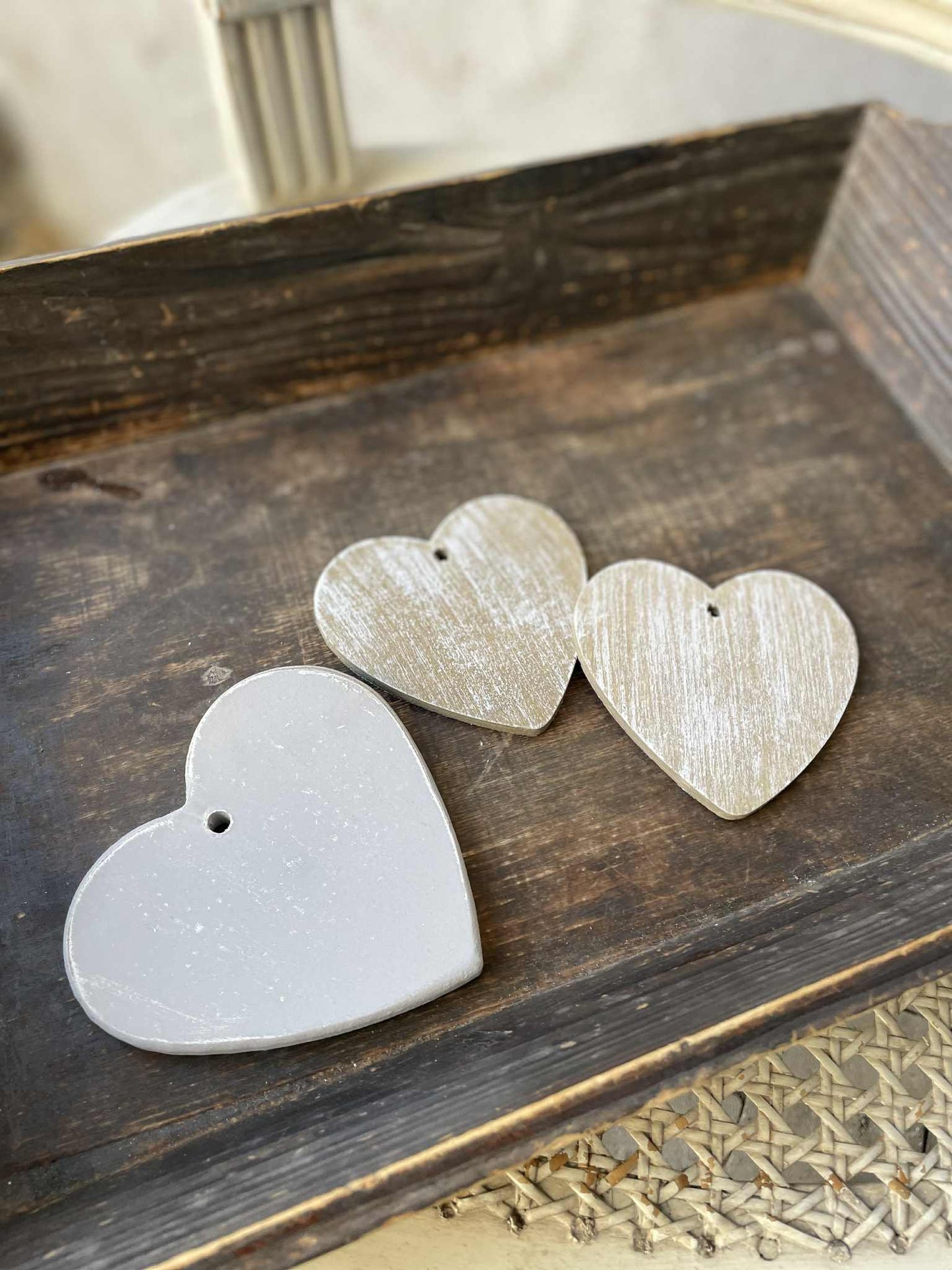 set 3 ks, dekorácia, srdce, max 10 x 10 cm