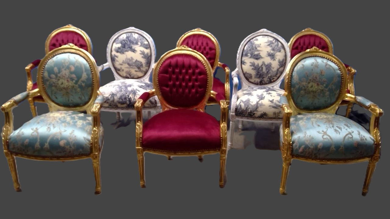 Vintage kreslo, drevo, textília, modrá farba