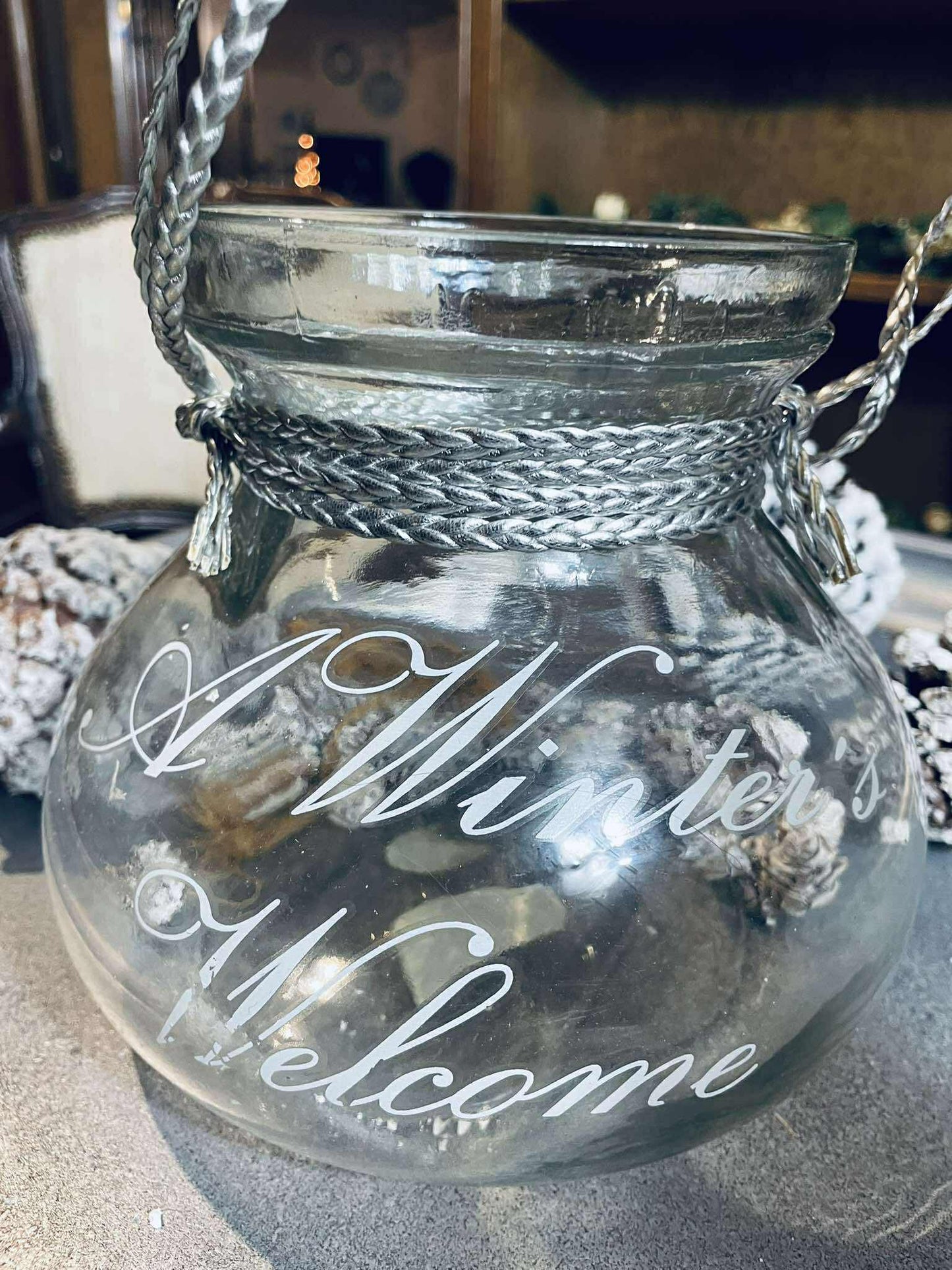 Nádoba, sklo, 17x17 cm