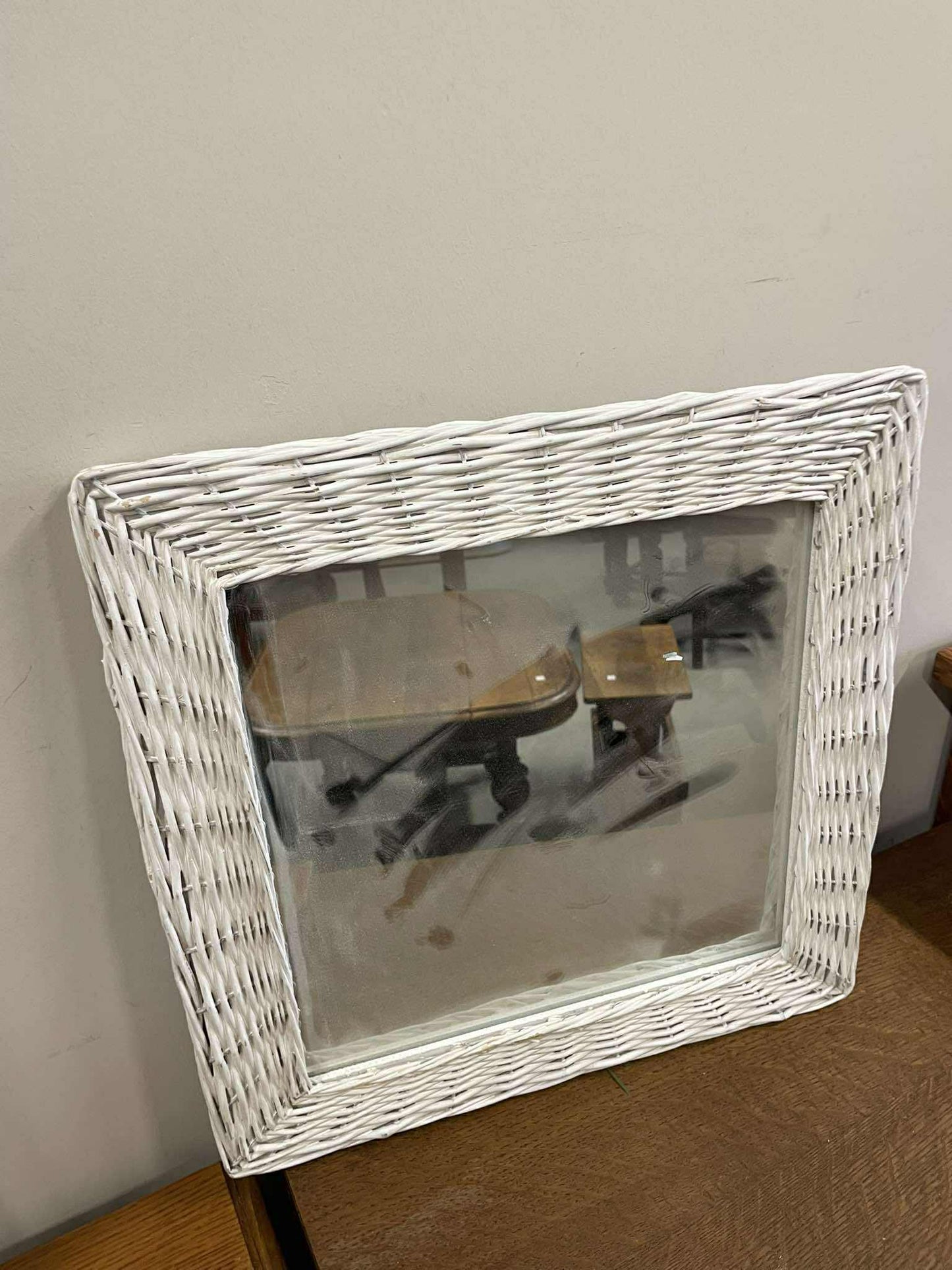 Zrkadlo ratan, 45x45 cm