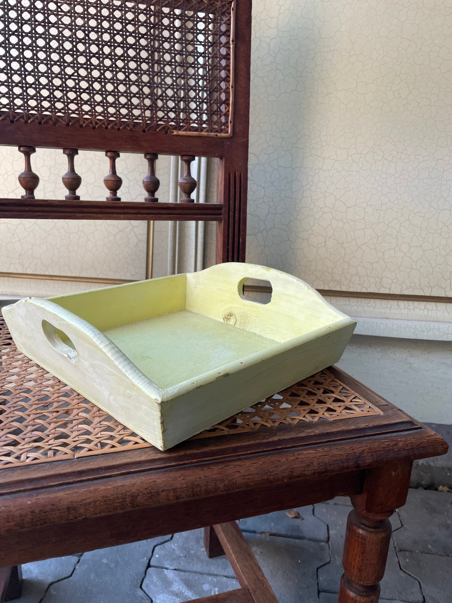 Podnos, drevo, 25x25 cm