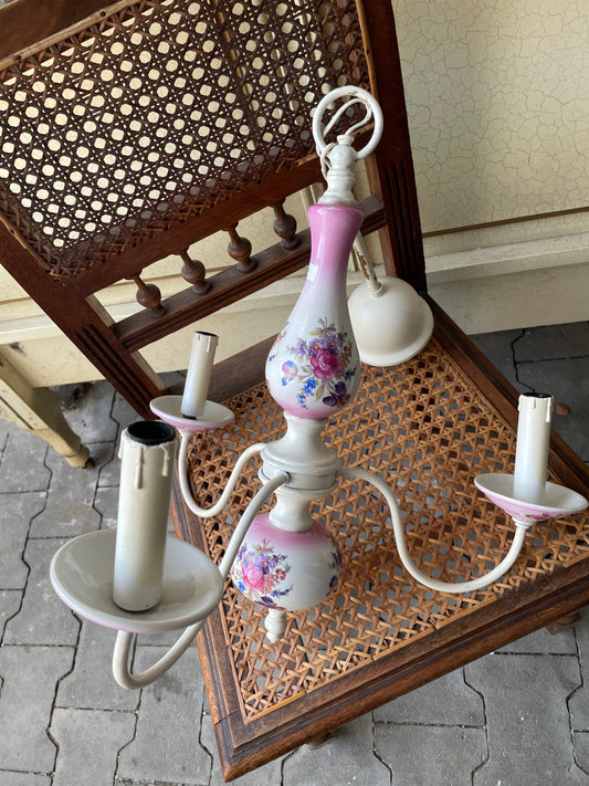 Luster, porcelán, kov, v 45, priemer 43 cm