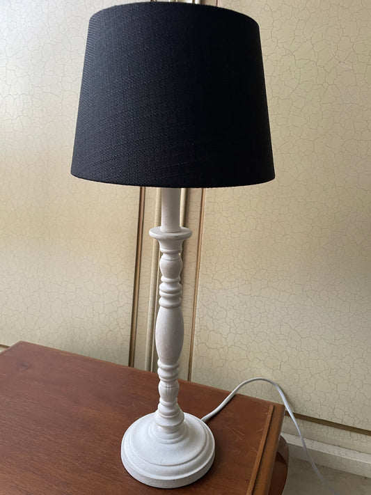 Vintage lampa, v 45 cm, drevo, textília