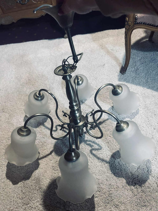 Luster kov, sklo, 74x74 cm