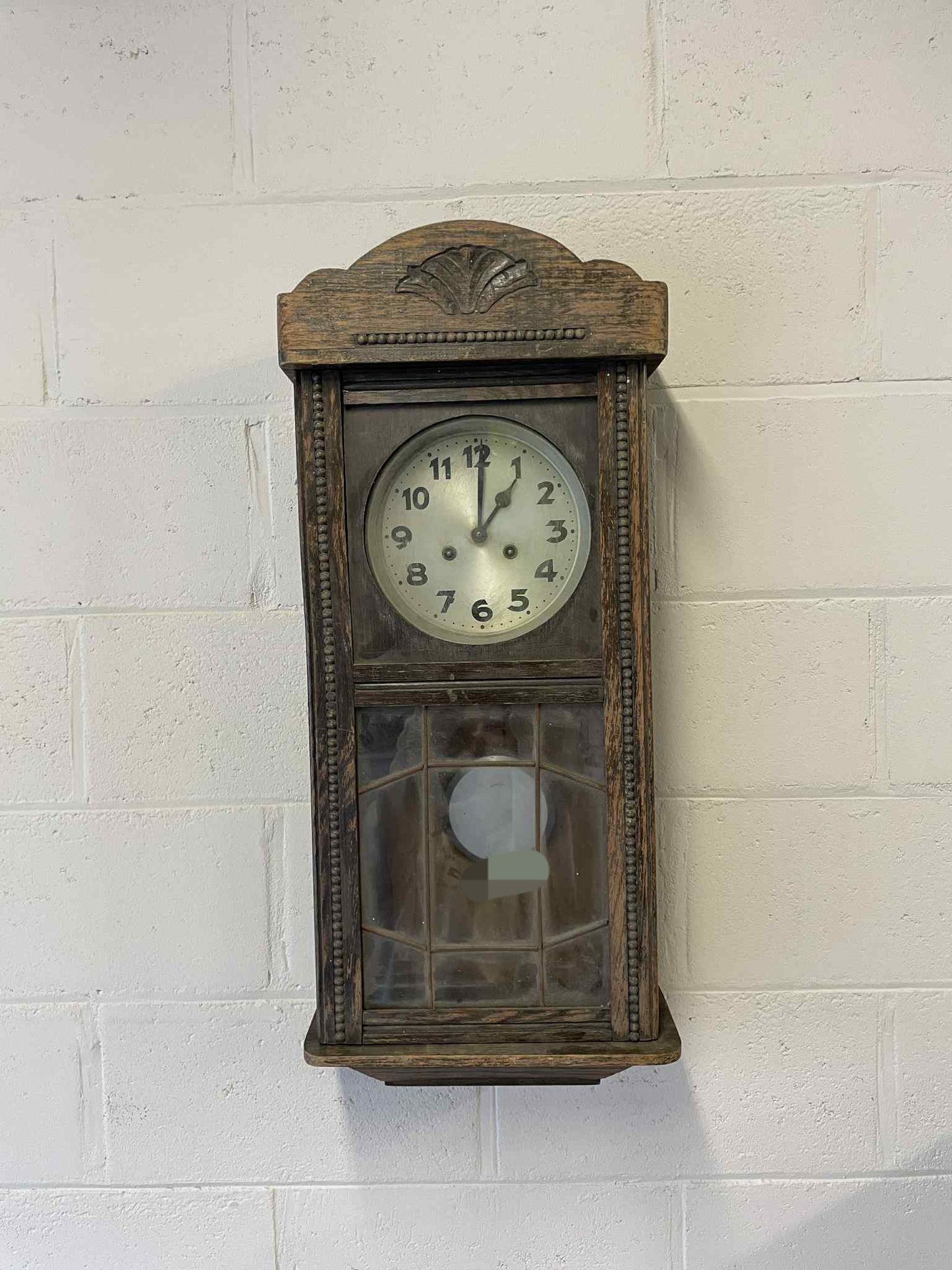 Starozitne hodiny, drevo, 77x35 cm