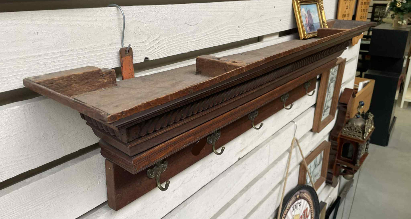 Vintage vesiak, masív, kov, 30x122x22 cm