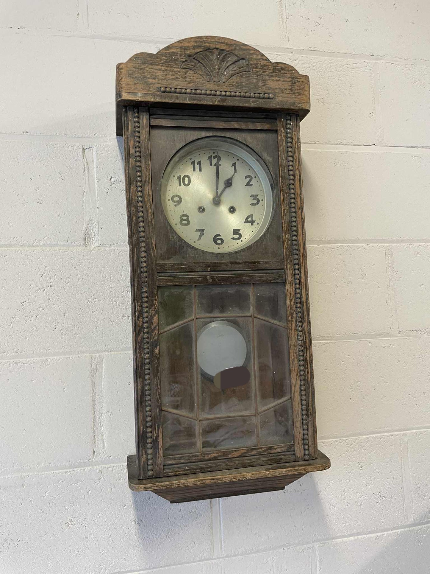 Starozitne hodiny, drevo, 77x35 cm