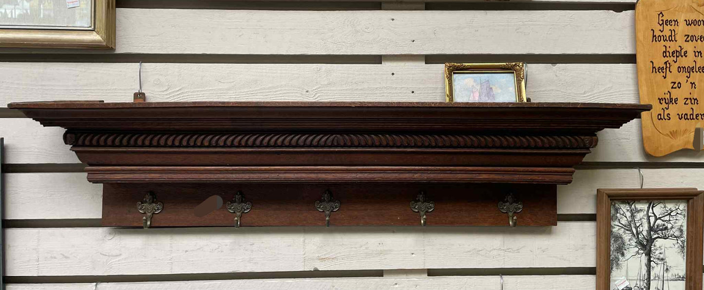 Vintage vesiak, masív, kov, 30x122x22 cm