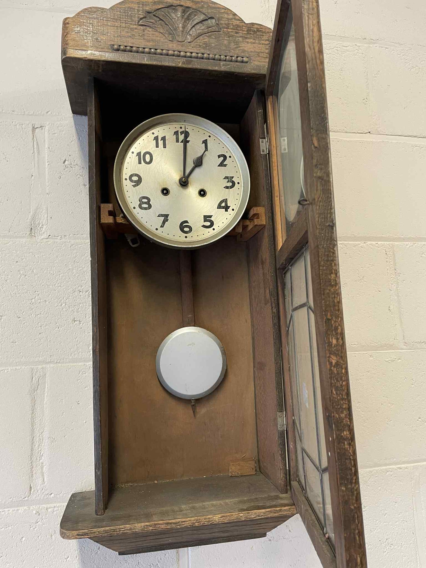 Starozitne hodiny, drevo, 77x35 cm