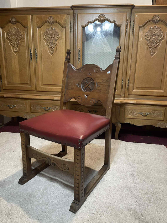 stolička, masív, koža, 97 x 52 x 47 cm, vs 45 cm