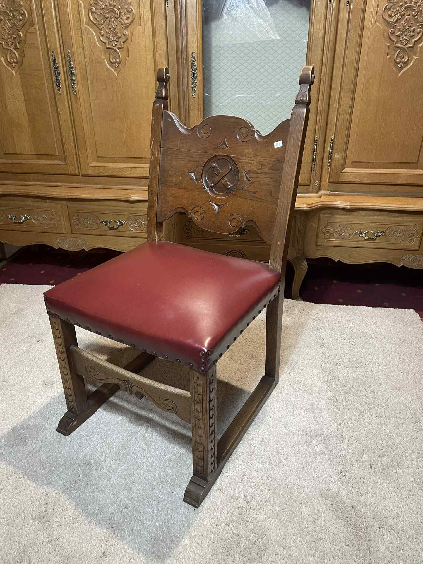 stolička, masív, koža, 97 x 52 x 47 cm, vs 45 cm