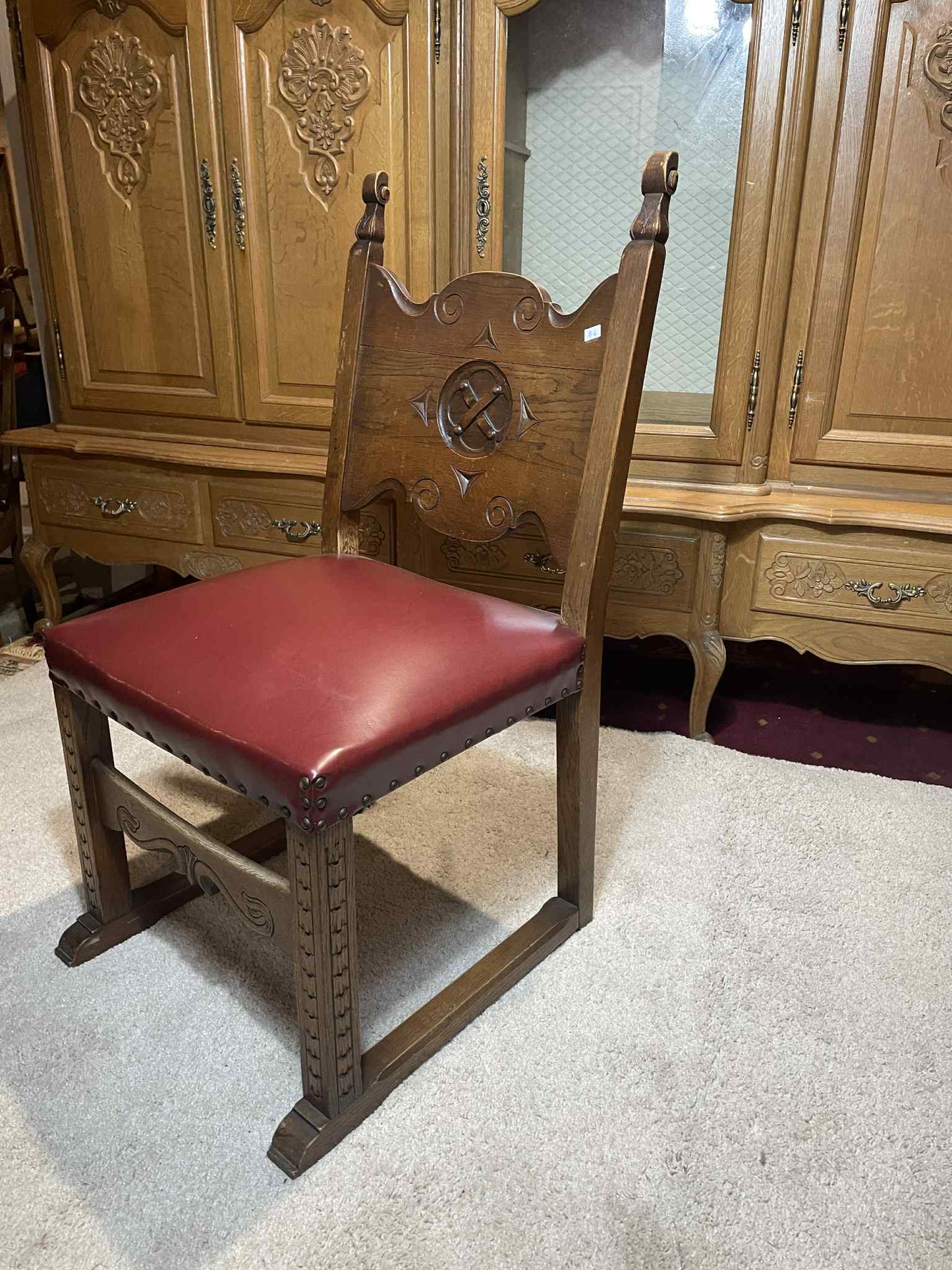 stolička, masív, koža, 97 x 52 x 47 cm, vs 45 cm