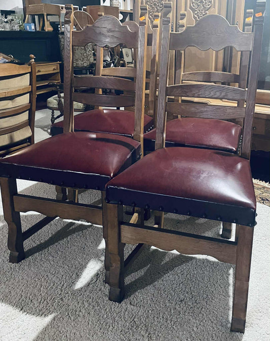 stoličky, masív, koža, v 100 cm, s 50 cm, h 47 cm, vs 45 cm,