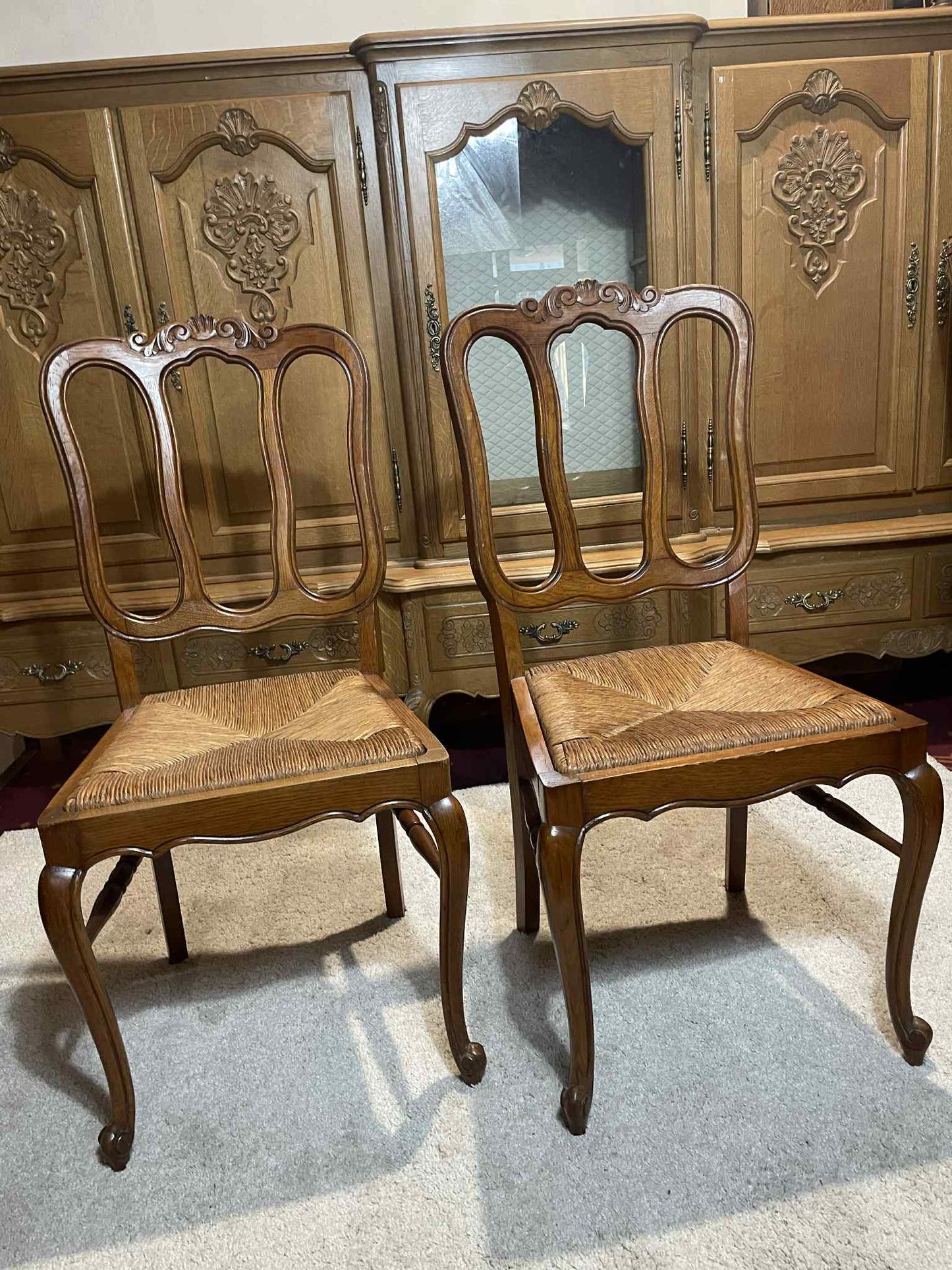 Vintage stoličky, drevo, výplet, 95x45x41 cm, vs 45 cm