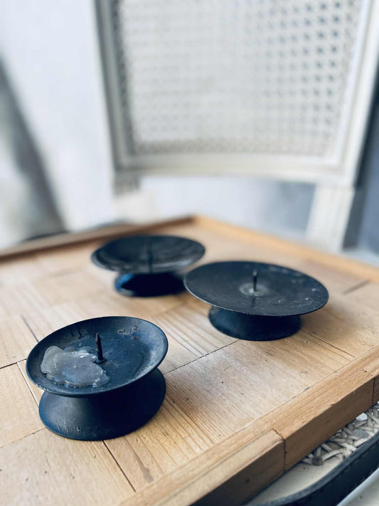 trio set, svietnik, kov priemer max 10 cm