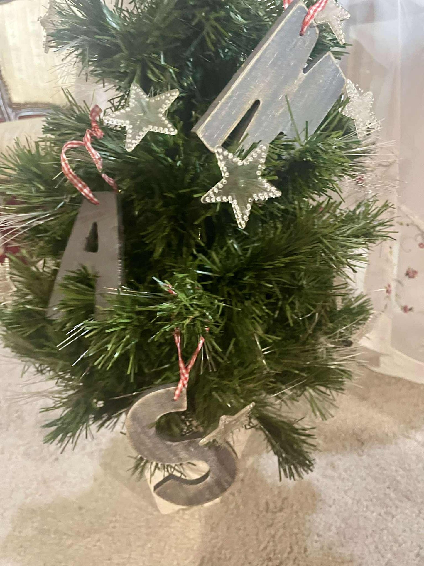 X, M, A, S, nápis, drevo, v 11 cm