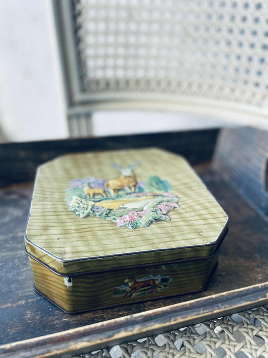 stará plechovka, 6 x 18 x 18 cm