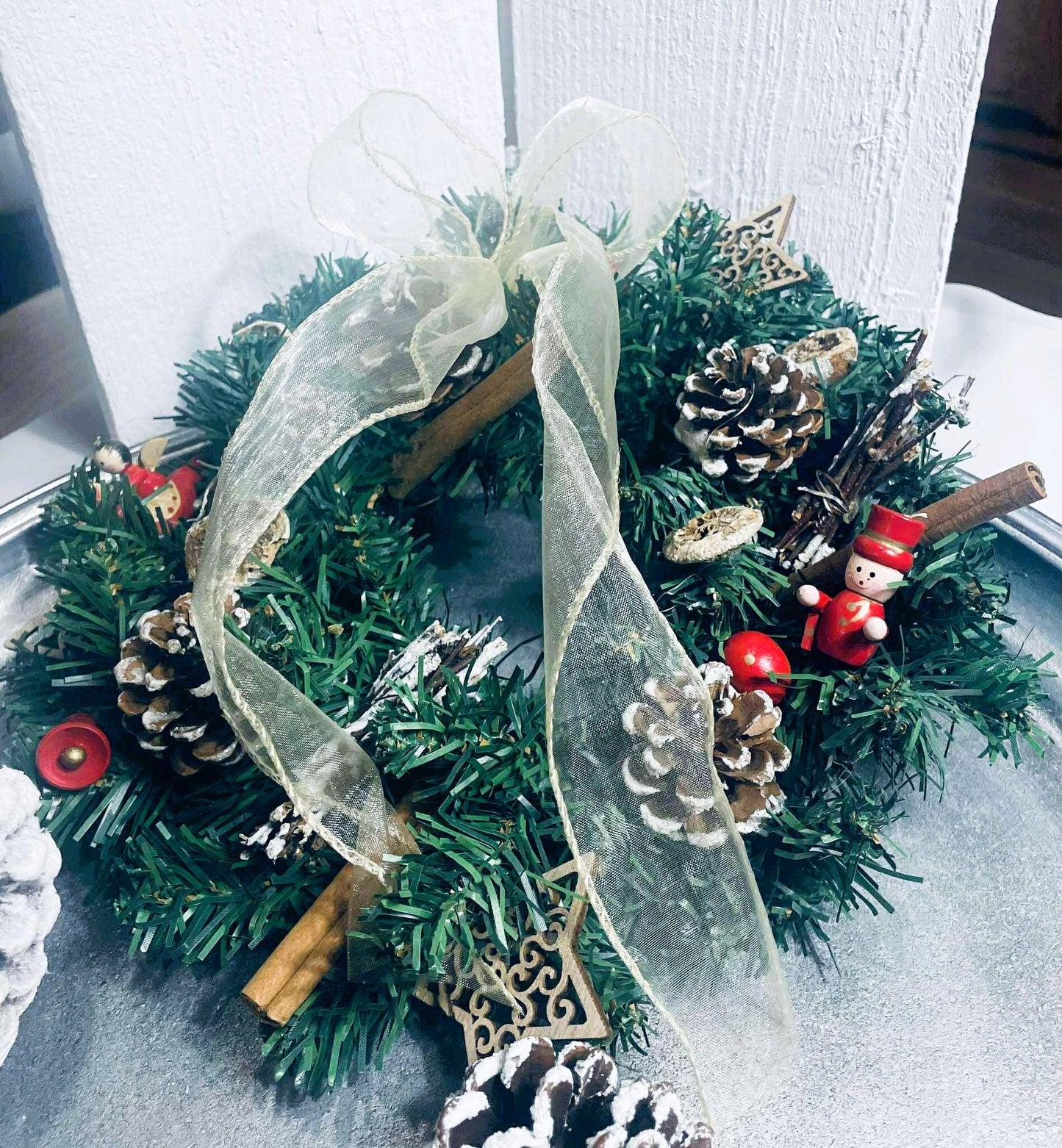 vianočný veniec na dvere, priemer 30 cm