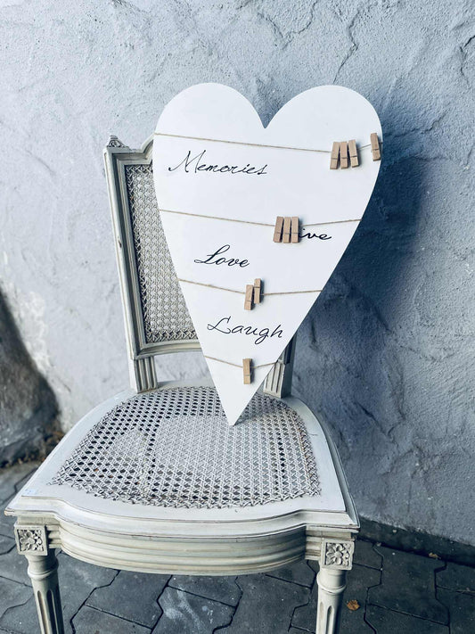 srdce, nástenka, drevo, 62 x 43 cm