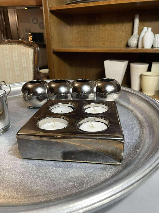 Svietnik, sklo, 4x13x13 cm