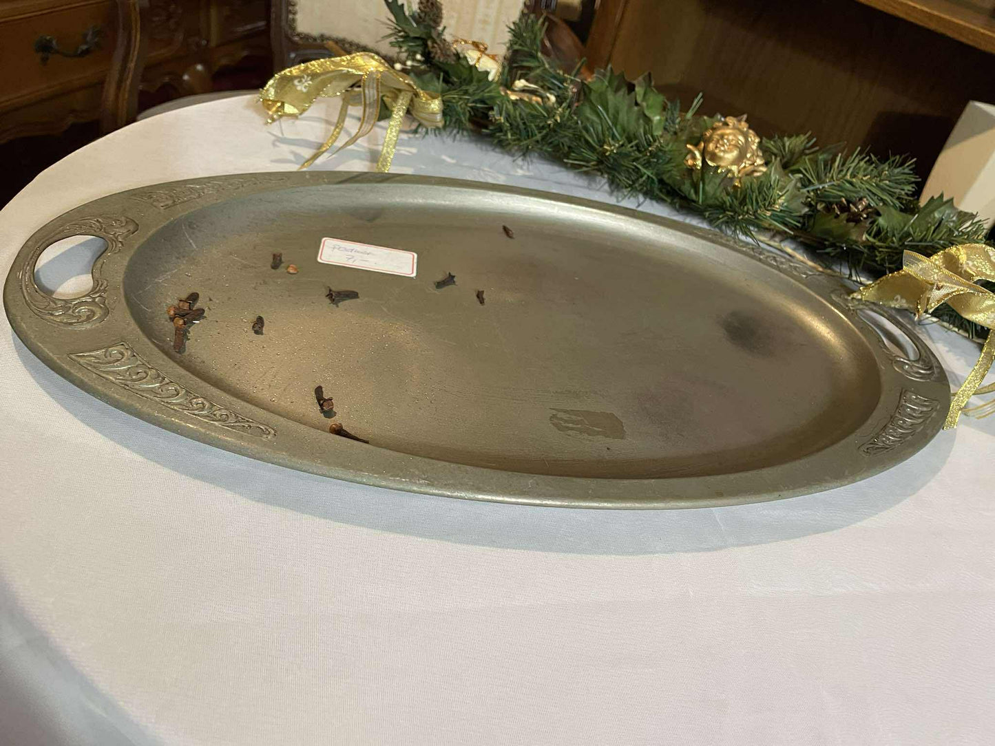 Podnos, kov, 50x27 cm