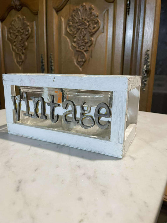 Svietnik, drevo, sklo, 9x19x10