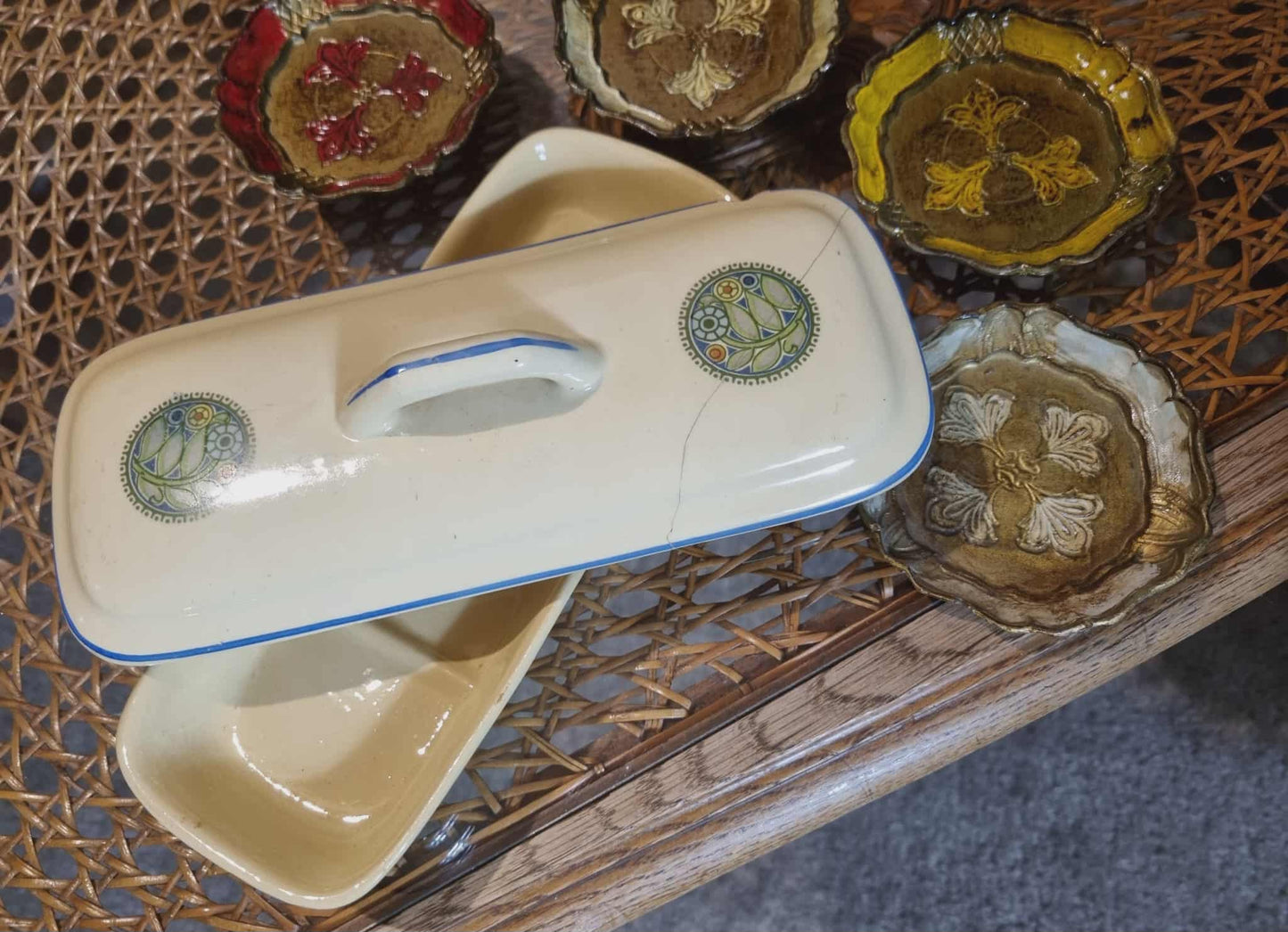 Porcelanova miska a 4x tanierik