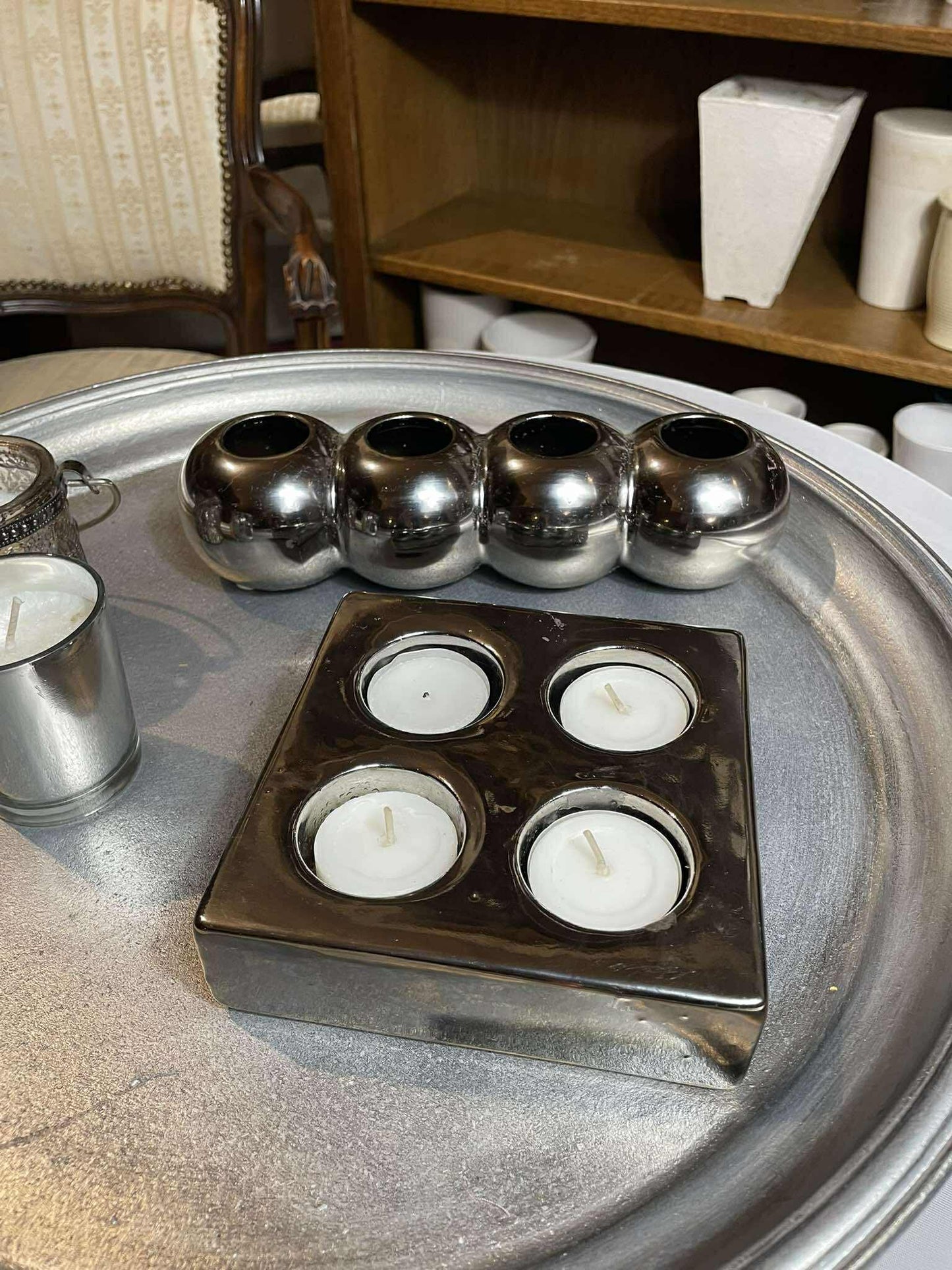 Svietnik, sklo, 4x13x13 cm