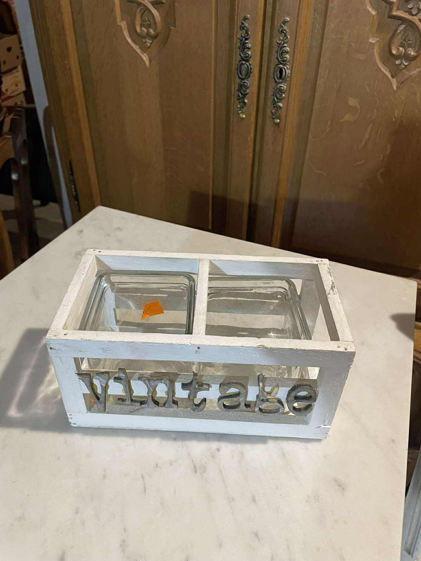 Svietnik, drevo, sklo, 9x19x10