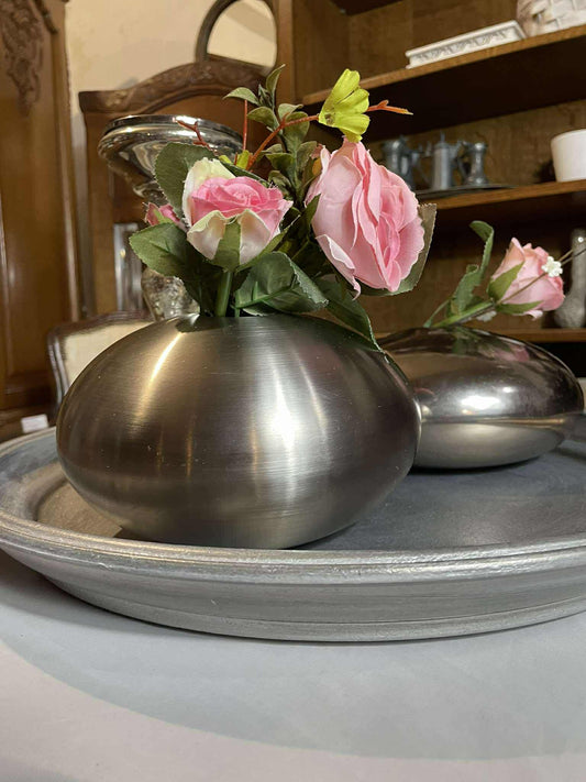 Váza, kov, 14x21 cm