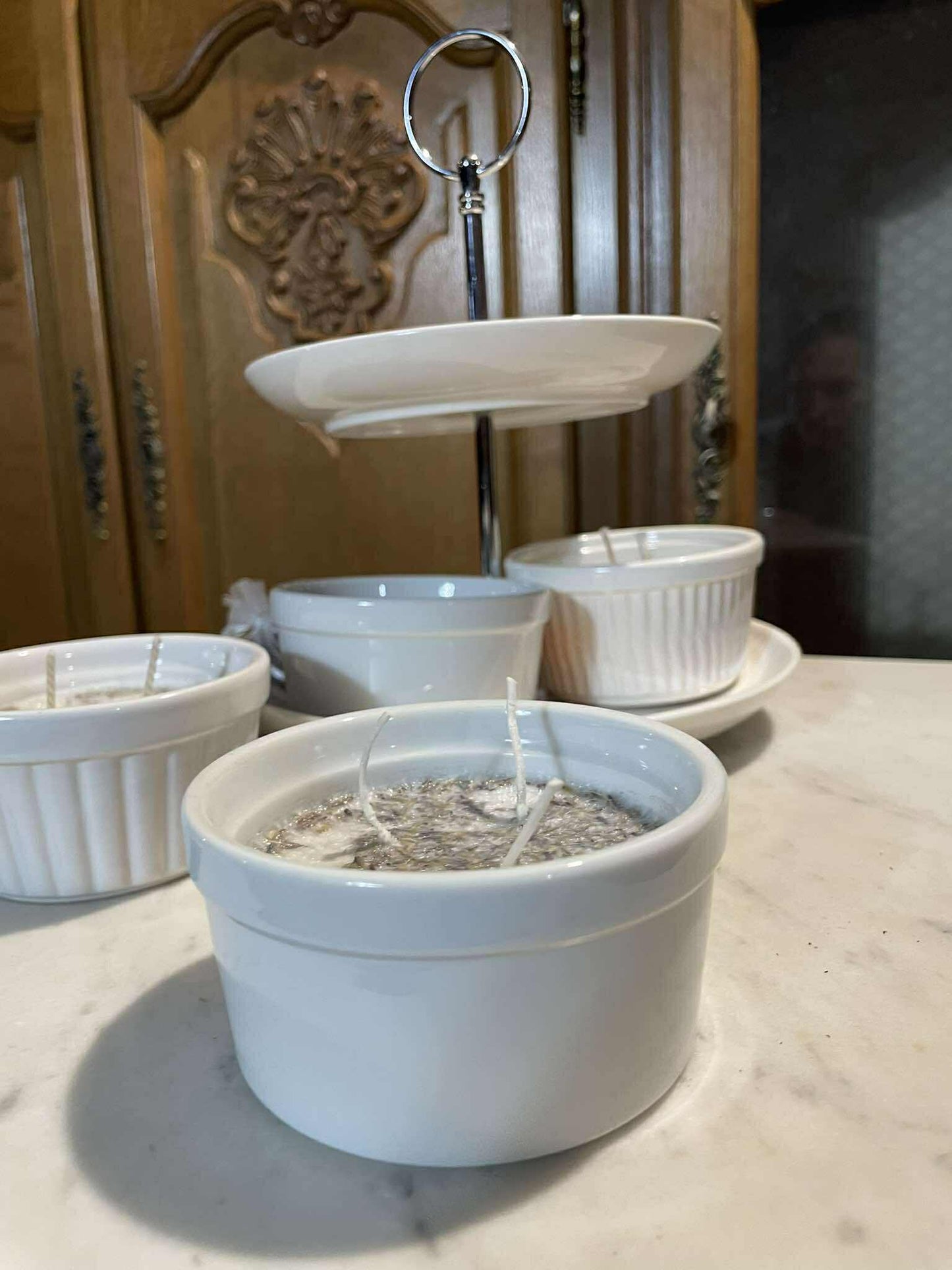 Sviečka v keramike, 5x9 cm